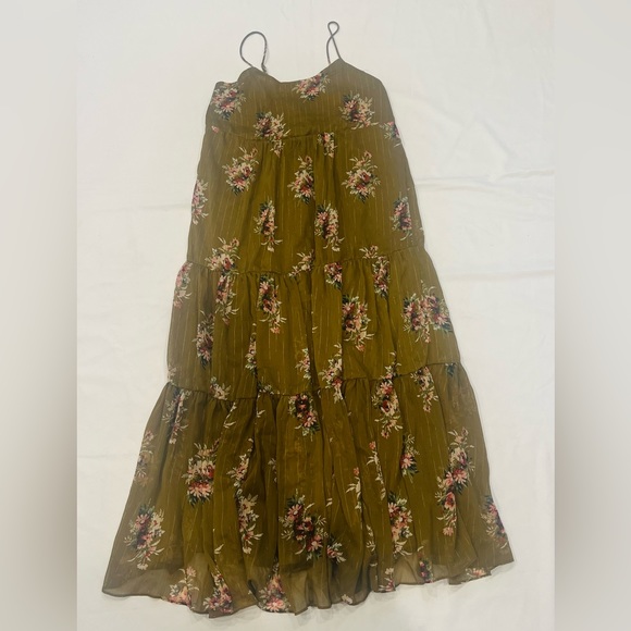 Madewell Cami Tier Midi Dress in Metallic Classic Corsage Floral Print Size 2 - Picture 7 of 12
